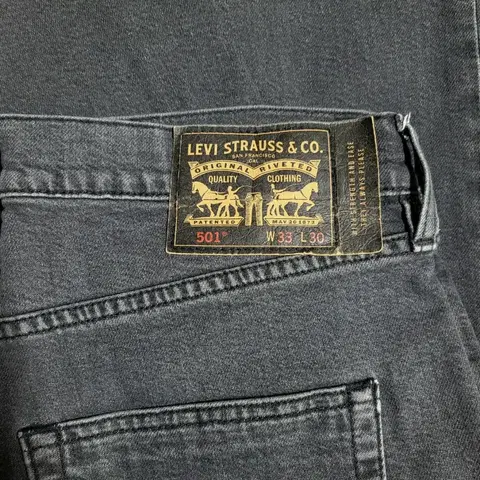 리바이스 501 33/30 흑청 데님 팬츠. 그레이진 청바지 31~32