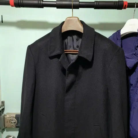 니나리치 캐시미어 100% 테일러드 롱코트 XL 블랙. 발마칸 싱글