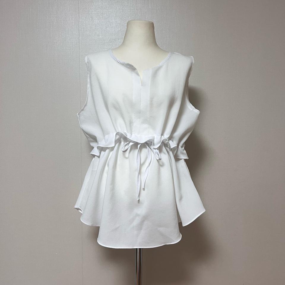 여신 블라우스 화이트 페플럼블라우스