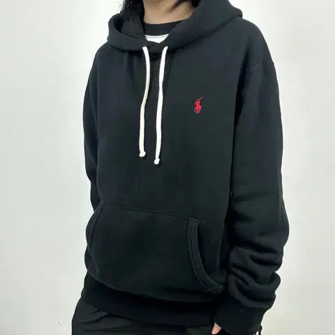 PRL 폴로 랄프로렌 레드포니 블랙 후드티