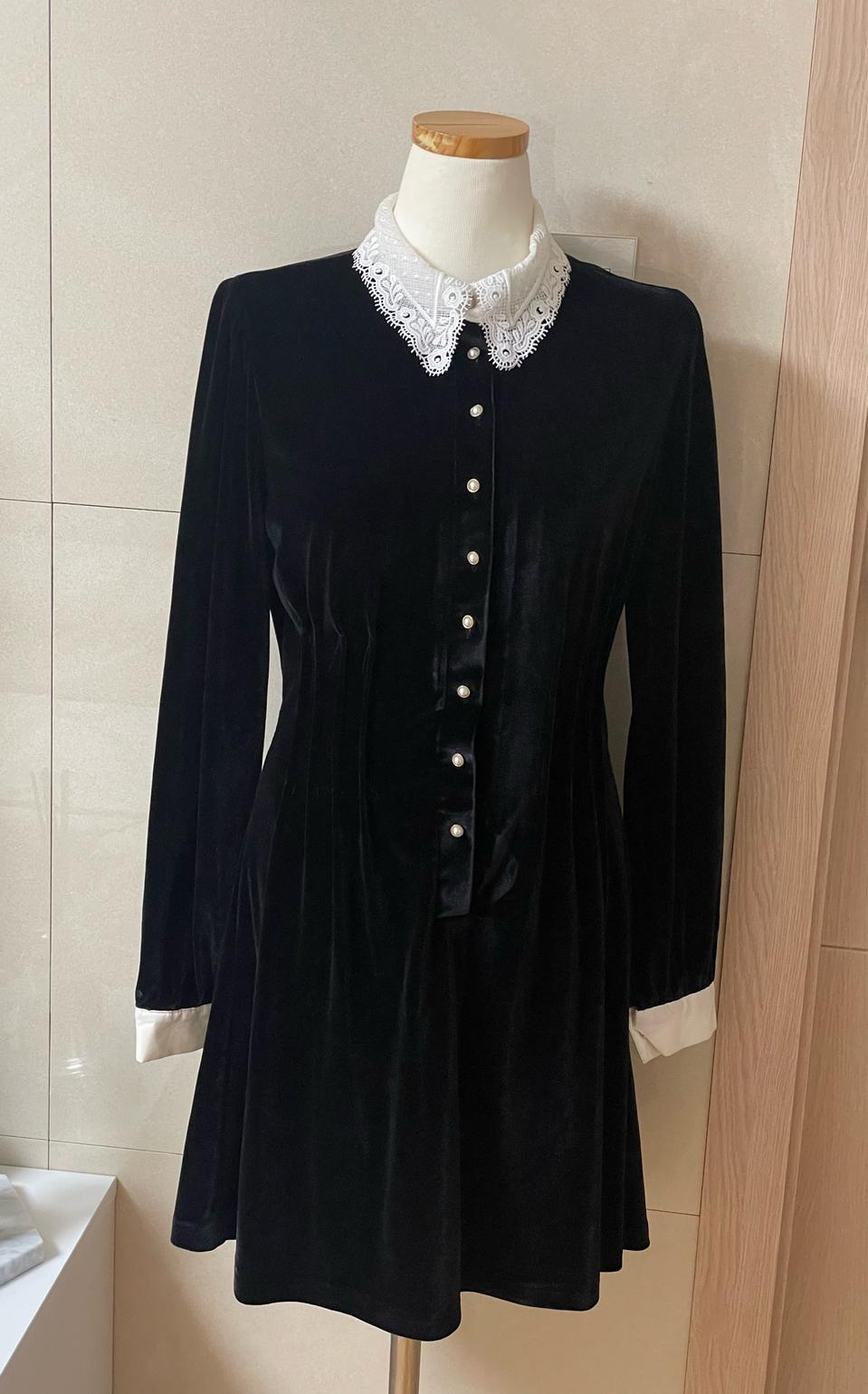 진주 벨벳원피스 새상품