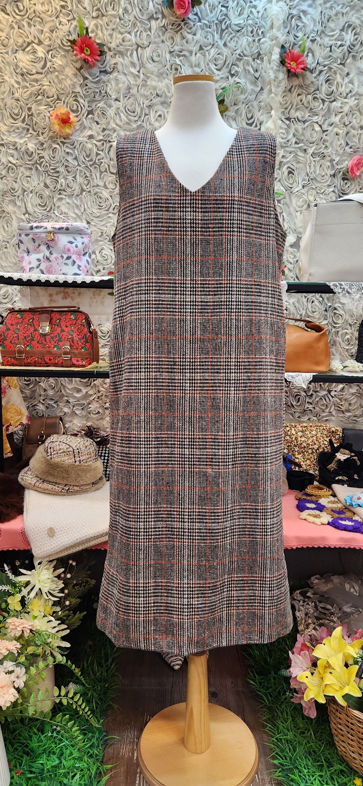 DOUX&BELLE 트위드 원단 뷔스티에 롱원피스 (66 77)