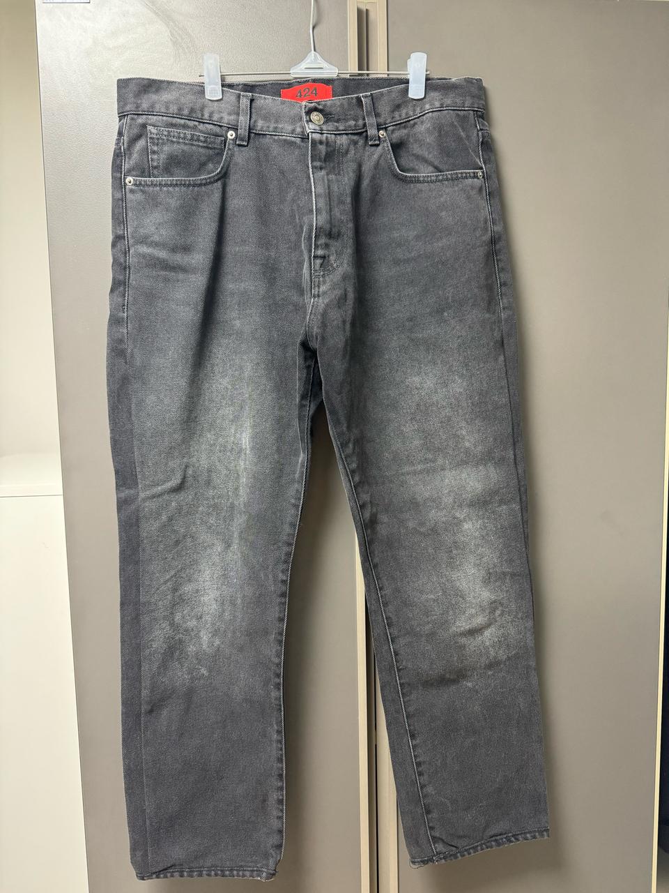 424 블랙 데님 팬츠
