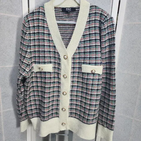 비지트인뉴욕 트위트가디건77 88여자가디건 진주단추