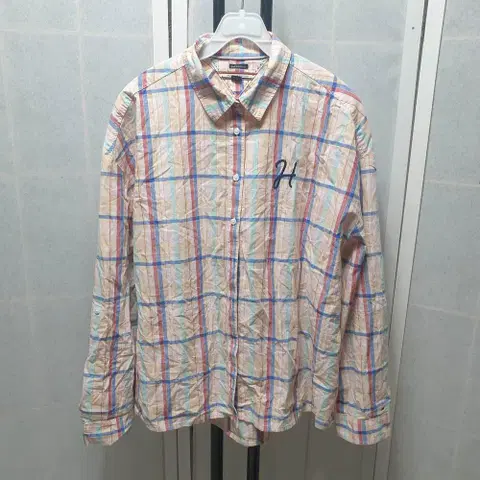 타미힐피거남방L 여성셔츠 체크남방 체크셔츠