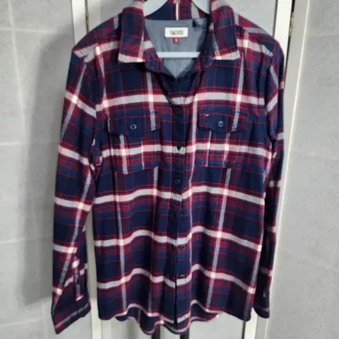 타미힐피거 여성체크셔츠s 추동용 타탄체크