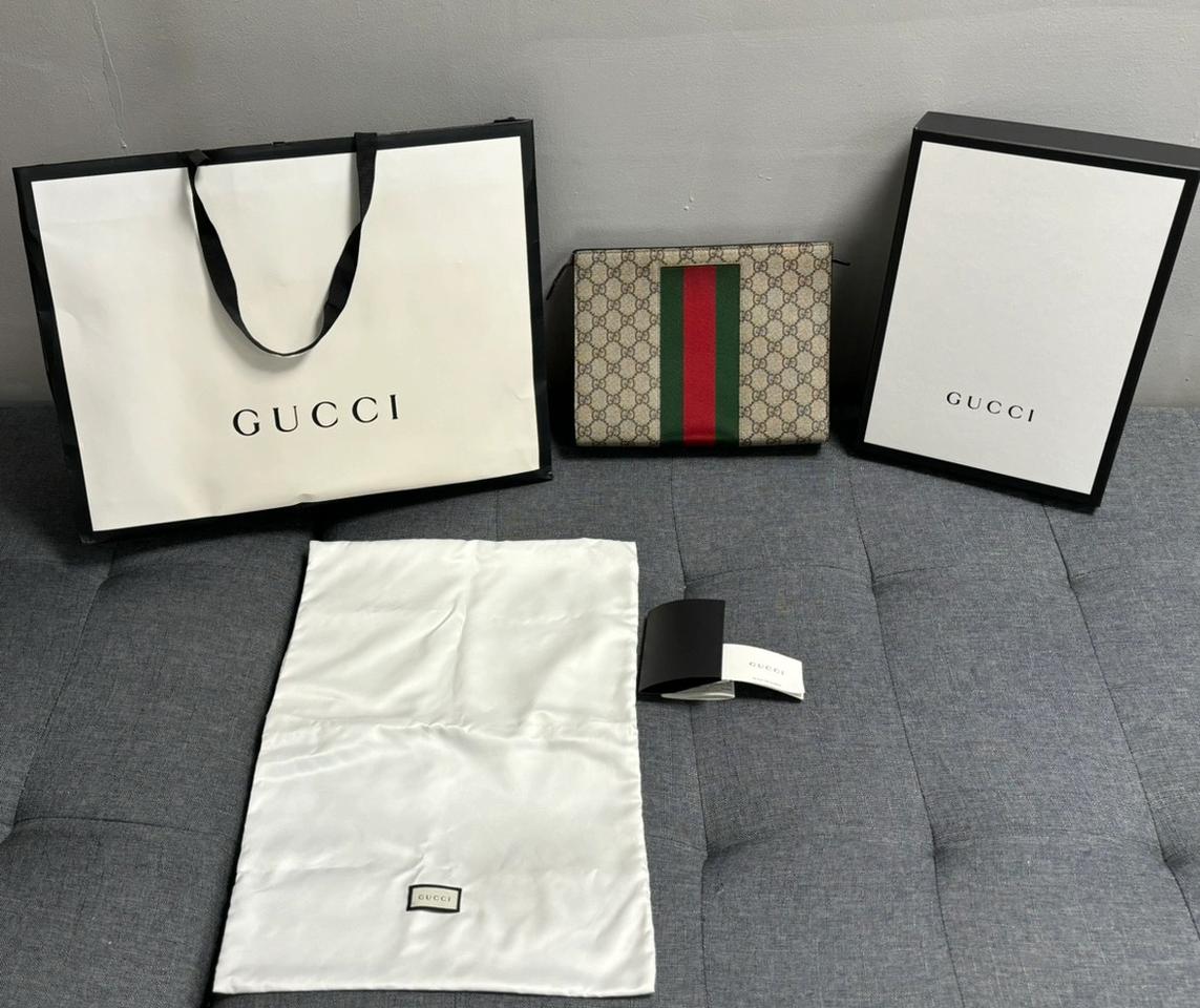 구찌 GG로고 수프림 클러치 파우치백