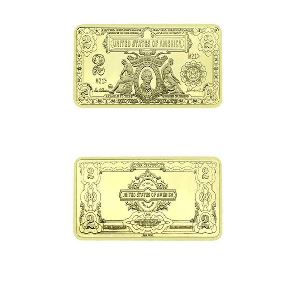 새 미국 2달러 골드바 기념 금 도금 금속 동전 선물... | 헬로마켓
