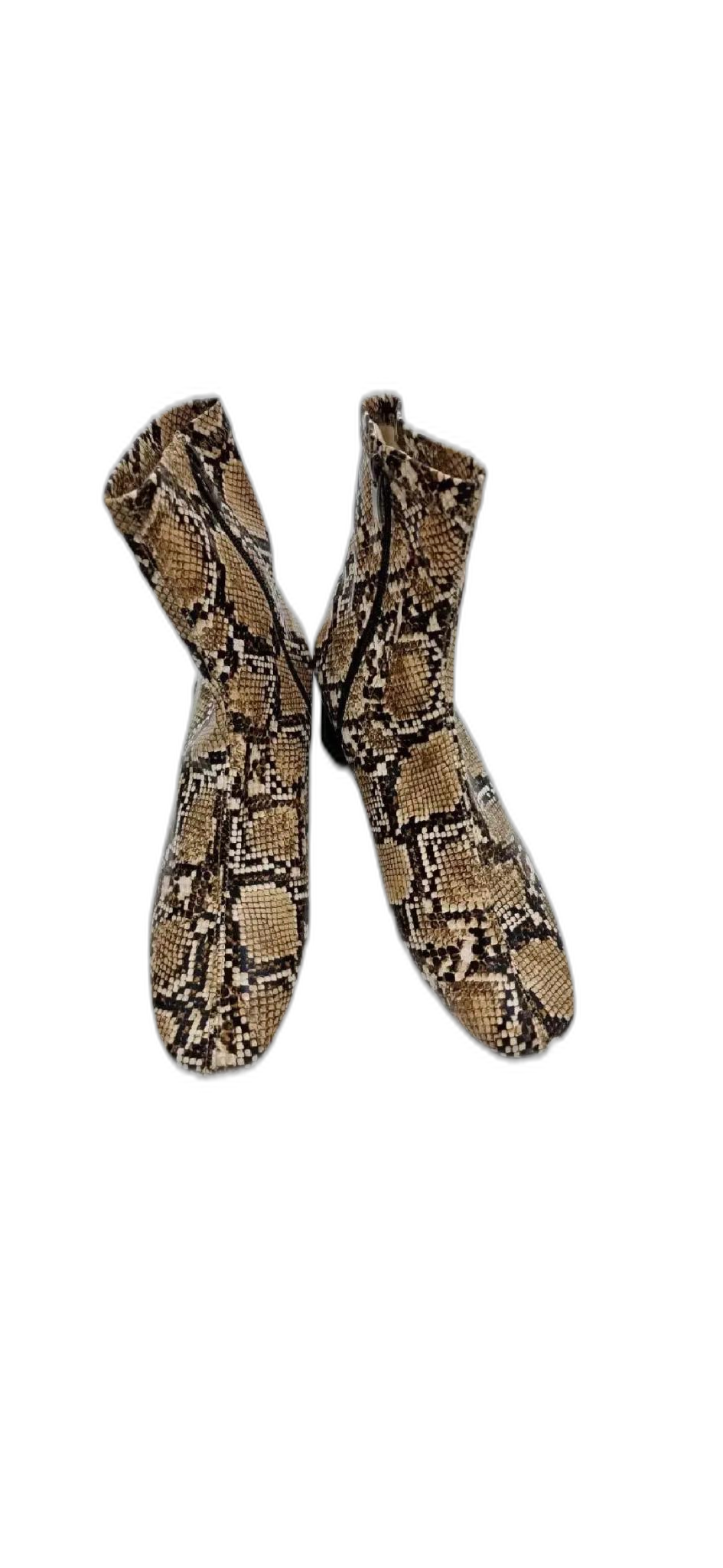 뱀피무늬 스판부츠245