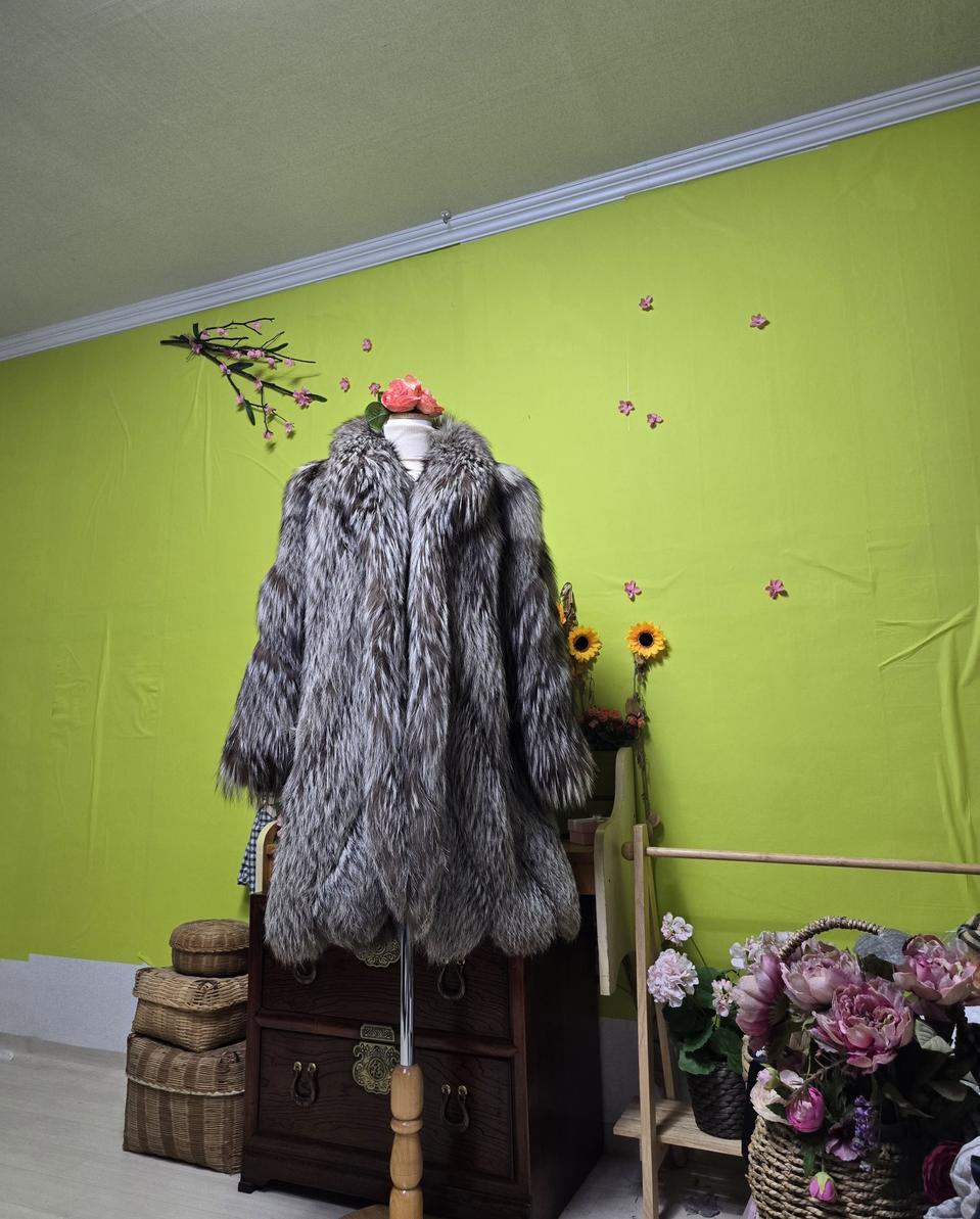 급처/천연 은여우/ 박시핏/ 풍성코트 / 은여우코트 / 풍성 털코트