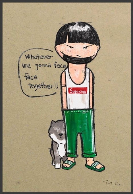 테즈킴 판화- Side Kick(74.0cm x 107.0cm)/보증서