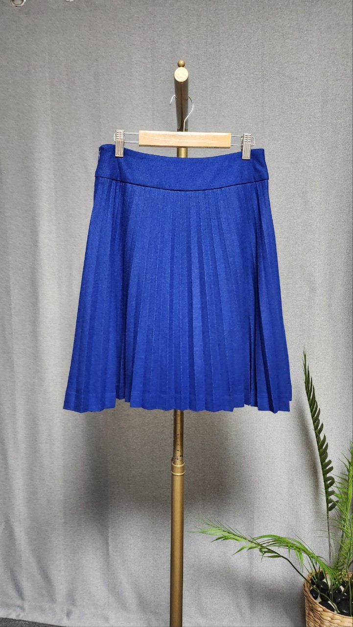 기계주름 모직 스커트