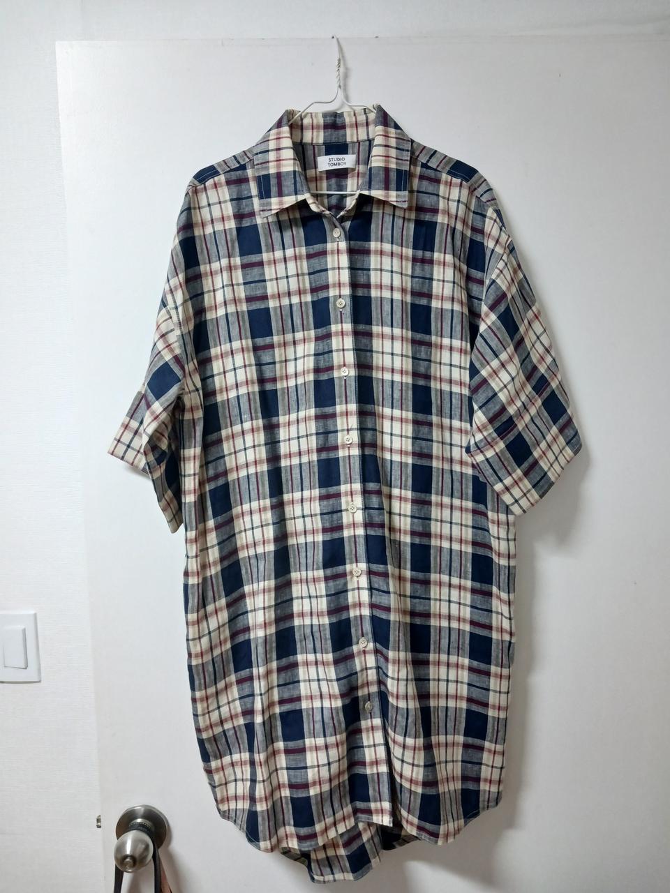 새제품> 스튜디오 톰보이 롱셔츠 스트라이프  Free 55 66 77