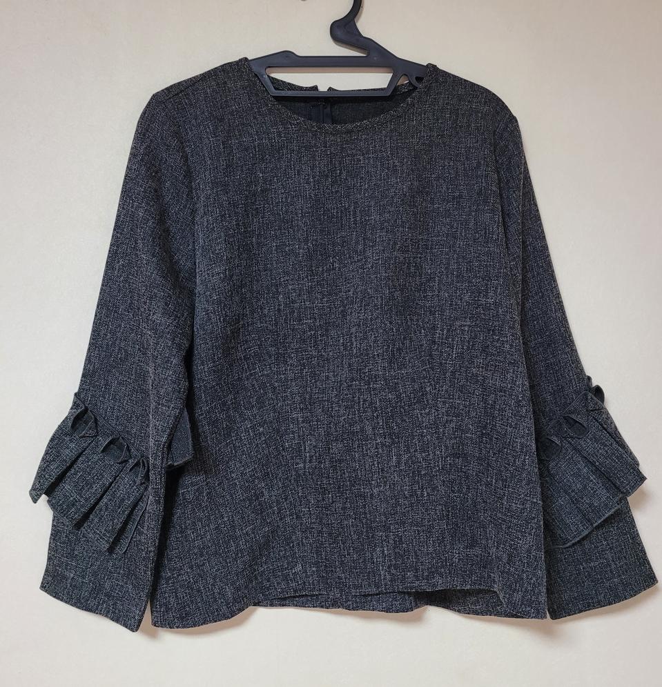 가을 프릴 블라우스 셔츠 정장 그레이