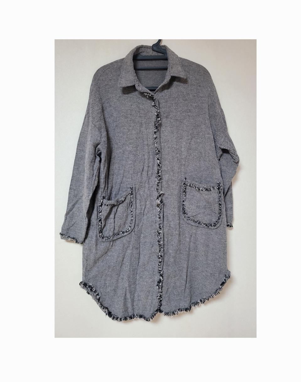 가을 셔츠 원피스 그레이 free