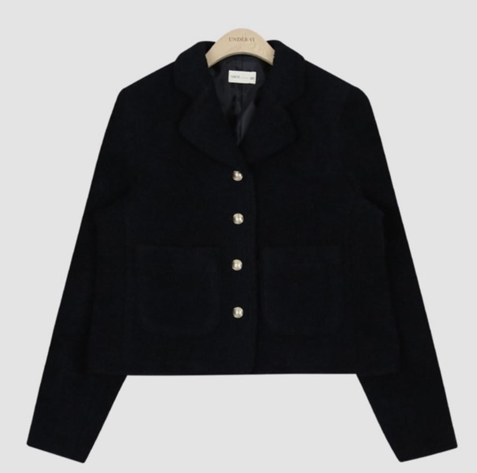 부클 울 트위드 자켓