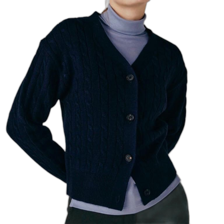 지오다노 케이블 브이넥 가디건 S