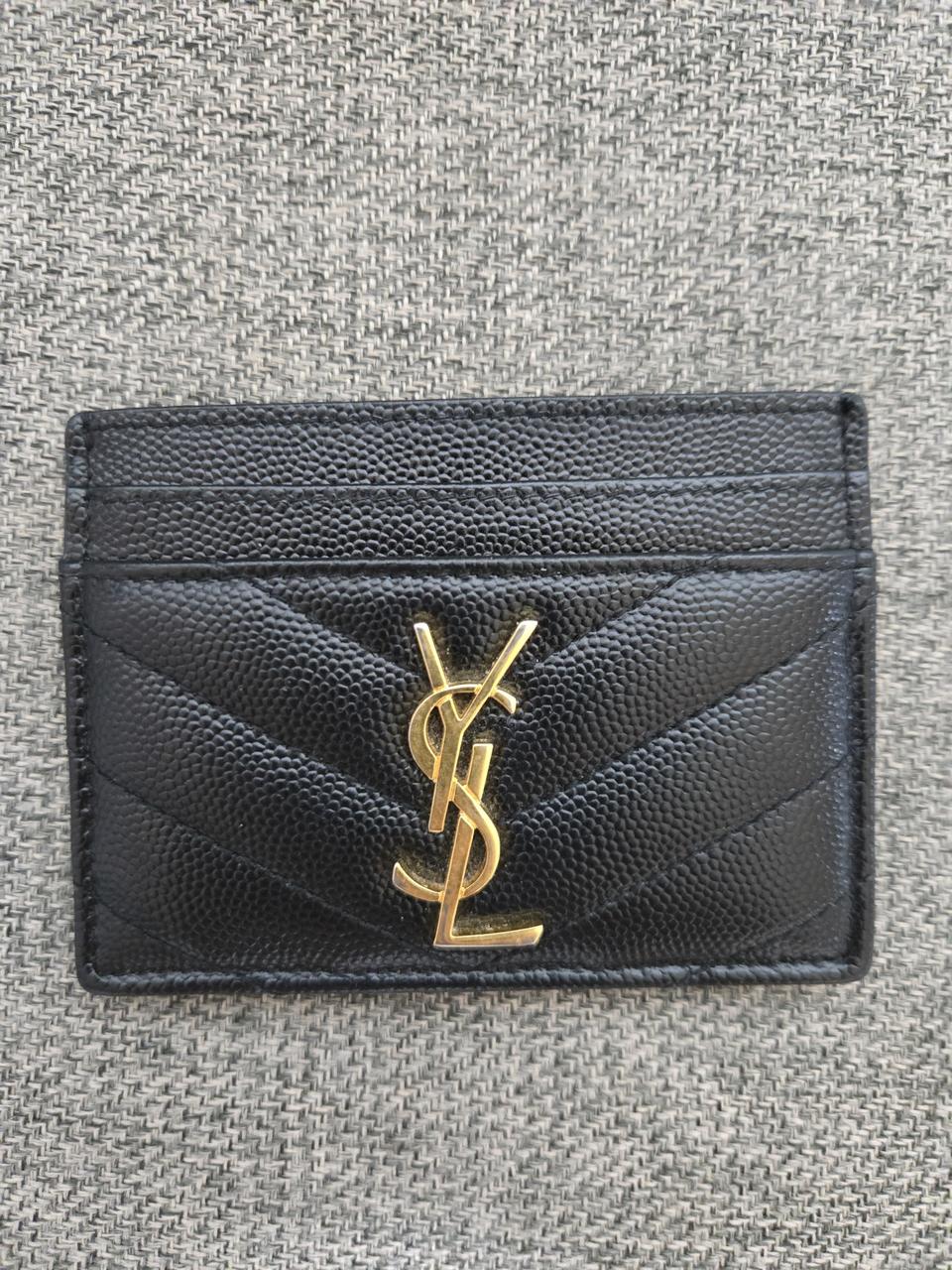 입생로랑 금장 카드지갑[블랙]