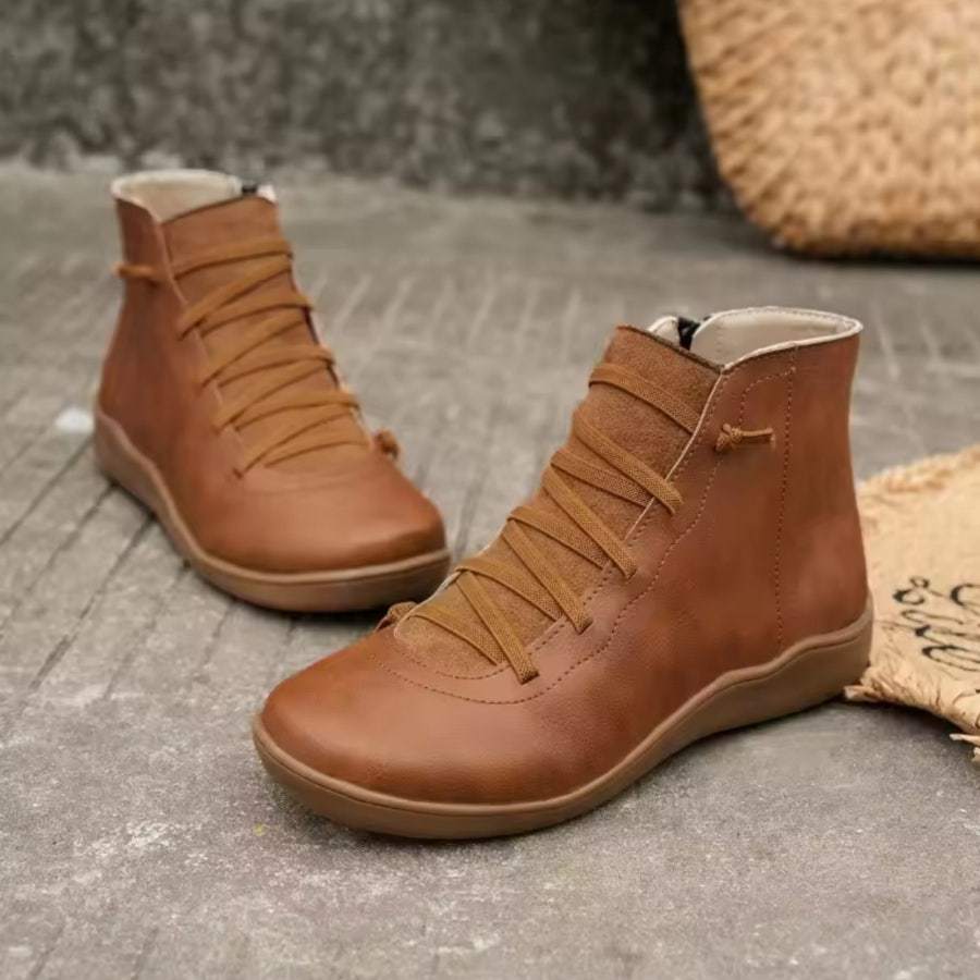 여성앵클부츠.230~265.플랫부츠.레이스업.크로스스트렙