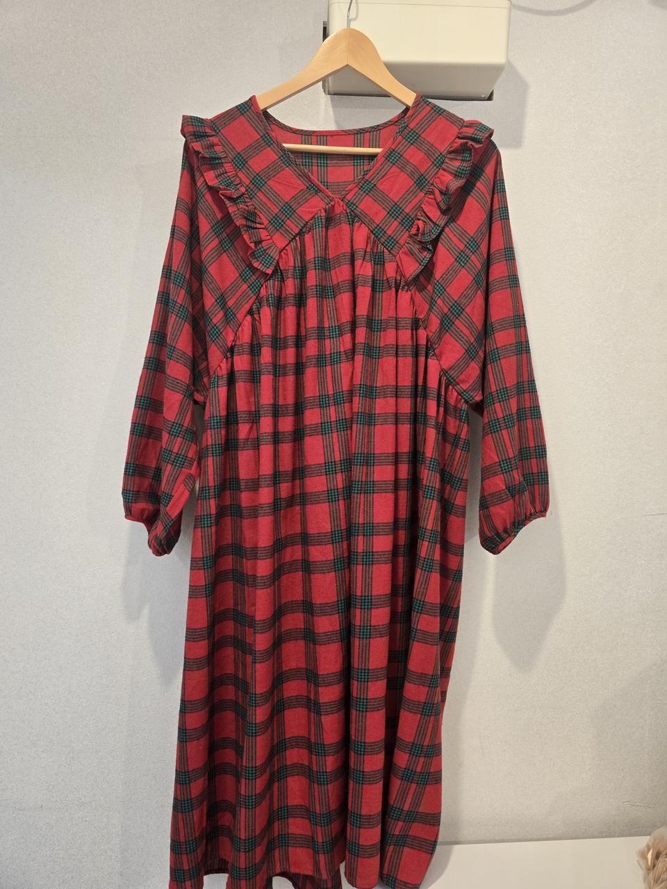 ((새상품)) 빅사이즈 임신부 가능 체크 원피스