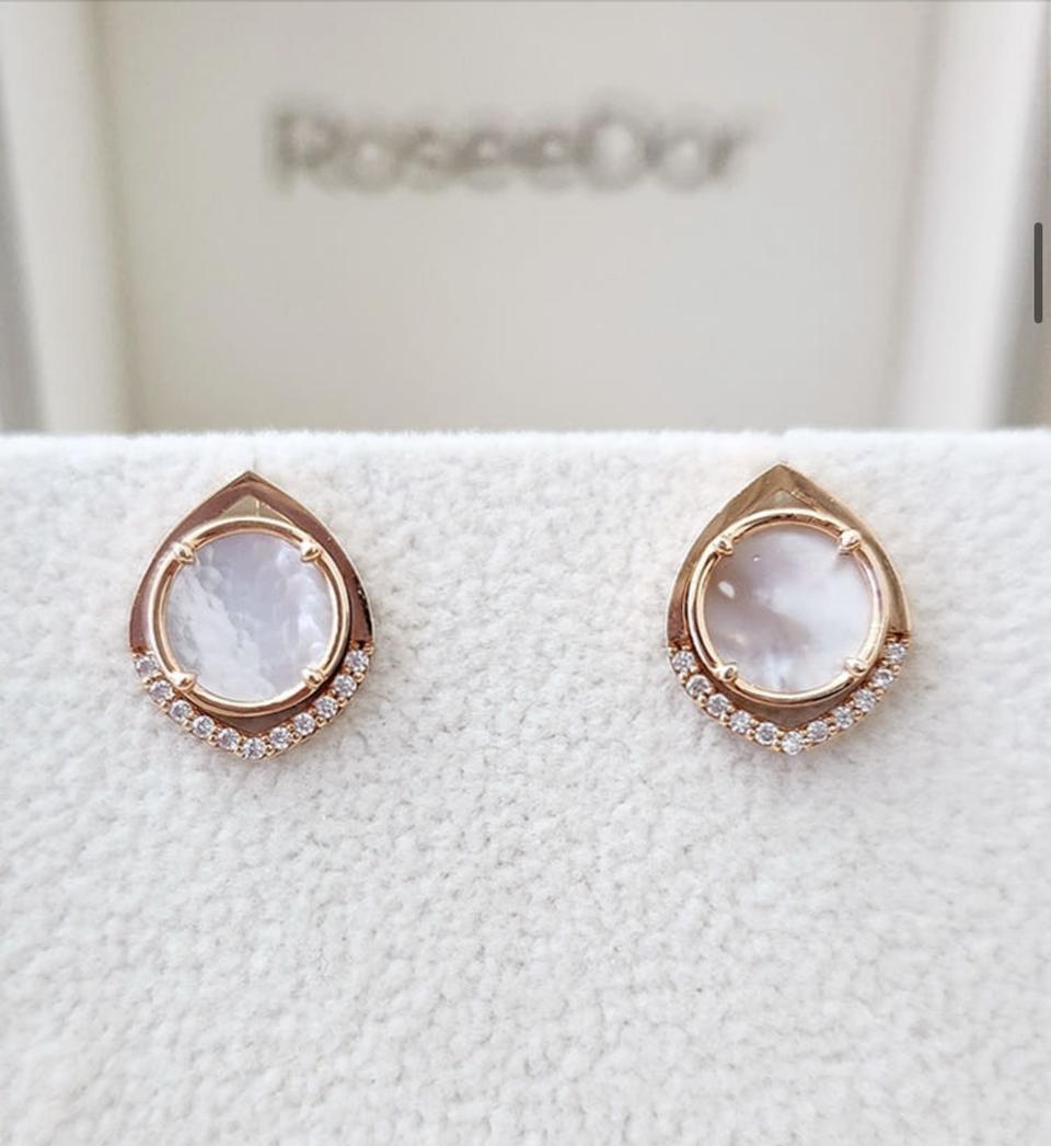 14k 로제도르 자개 귀걸이