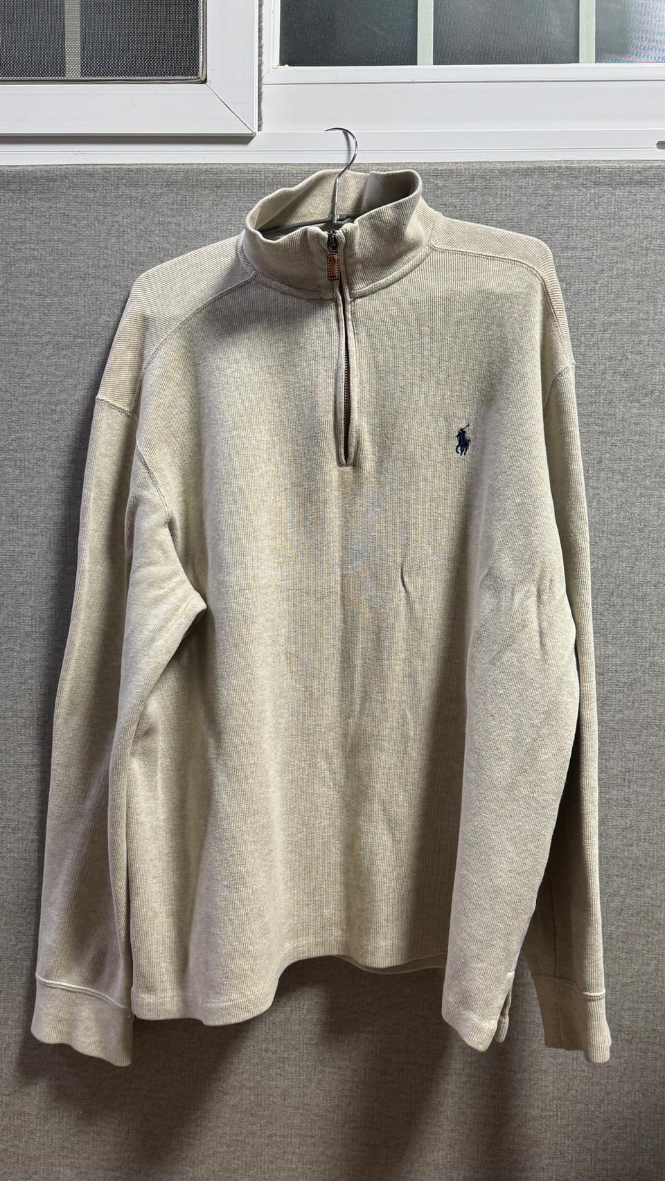 폴로 반집업 니트 오트밀