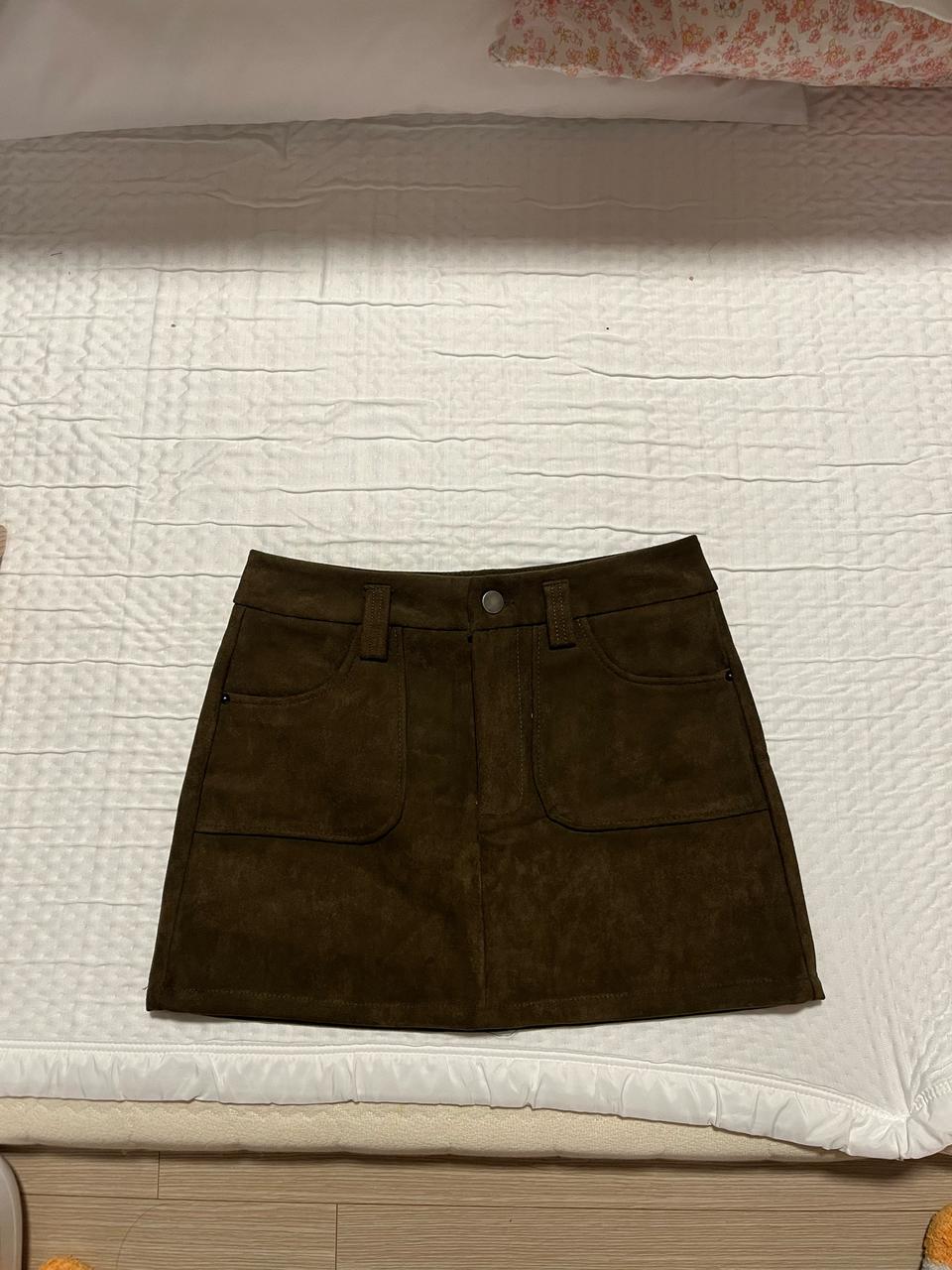 스웨이드 초미니 스커트 m