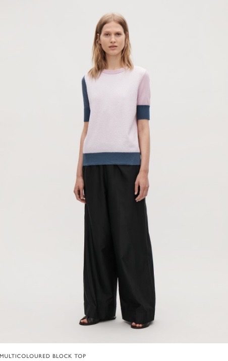 코스 cos 멀티컬러블록탑 반팔니트