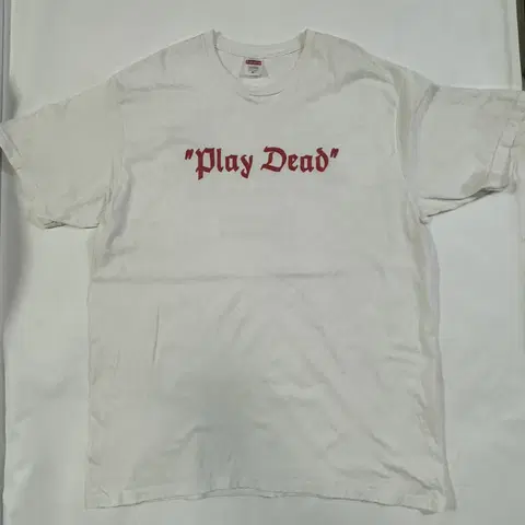 슈프림 PLAY DEAD 플레이데드 흰색 반팔 티셔츠(XL사이즈)