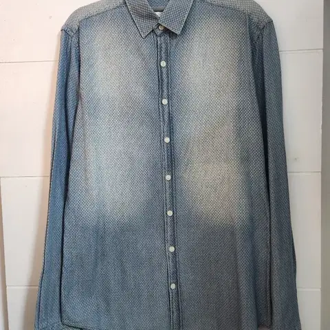 자라 도트패턴 워싱 데님셔츠 95