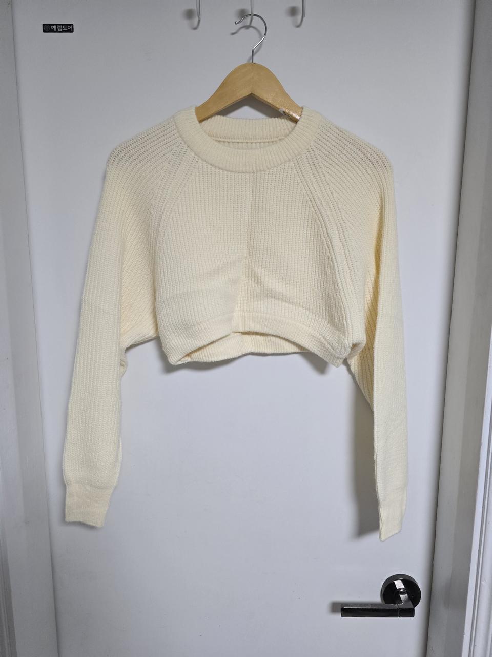 ✔하랑이랑✔아이보리크롭니트새상품