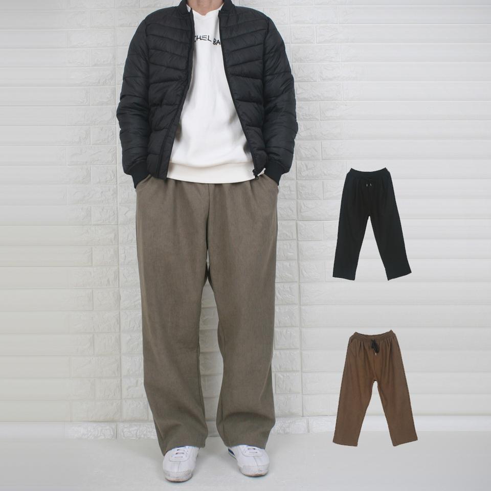 벌룬 9부 와이드 기모 코듀로이팬츠 남녀공용 커플룩