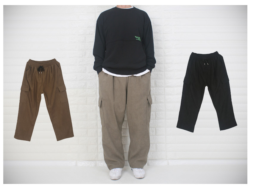 겨울 골덴 와이드 기모 카고 코듀로이팬츠 남녀공용