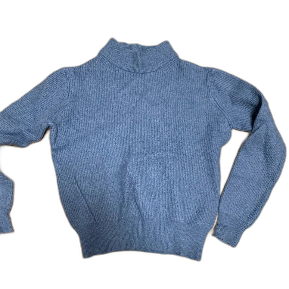 소라색 앙고라 크롭 니트