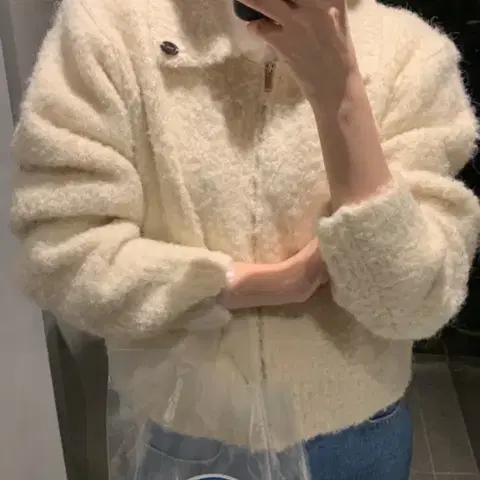 미뉴에트 니트 집업 가디건 아이보리