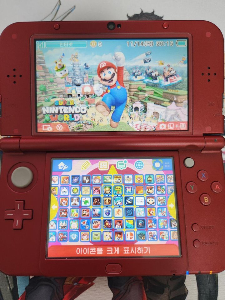 new 3ds xl 레드 128GB 포켓몬뱅크