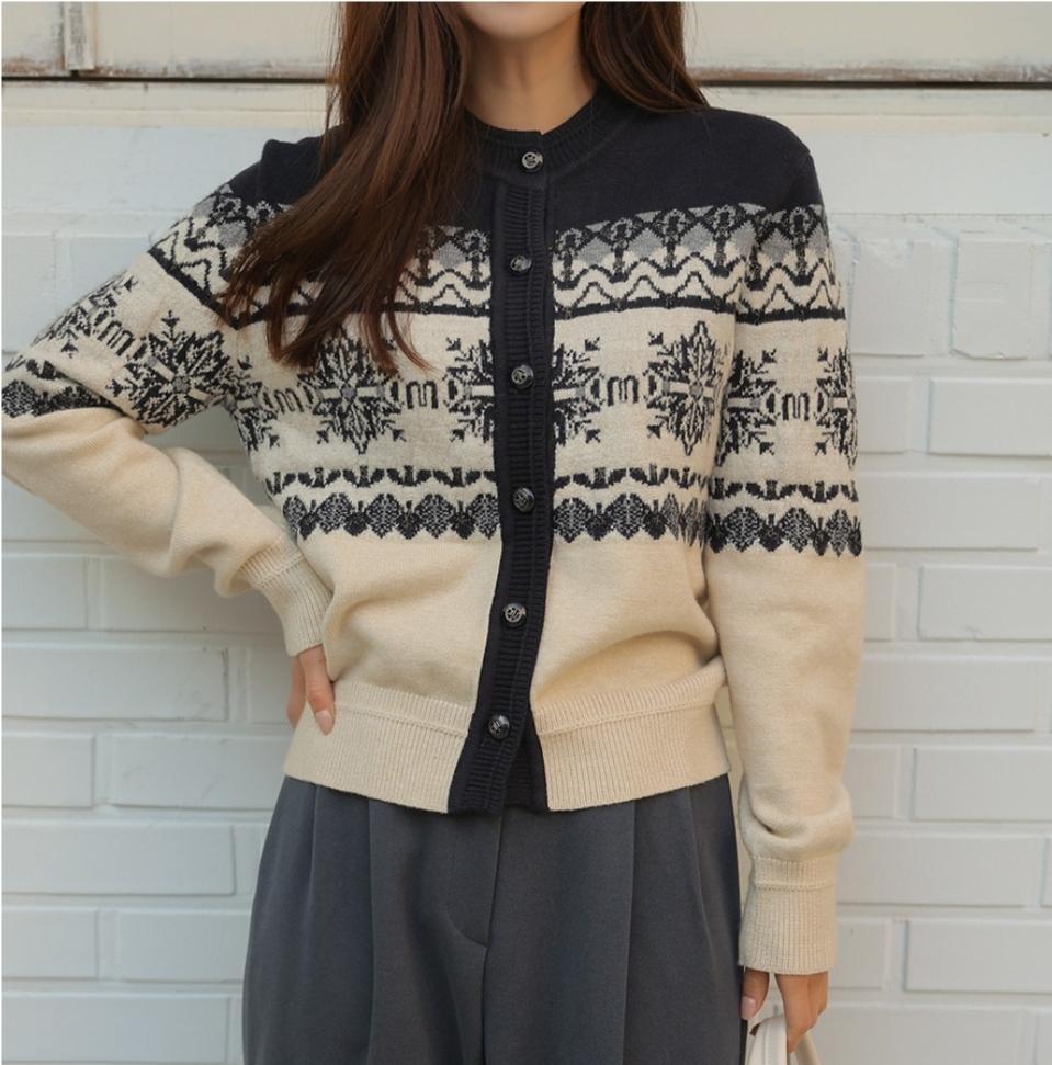 택포)눈꽃 라운드가디건