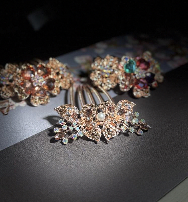 3종큐빅 머리빗 왕