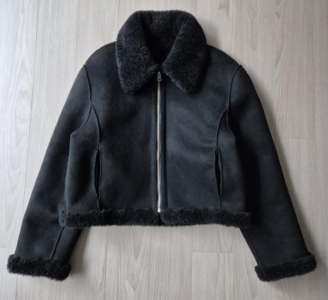 보세 양면 faux 무스탕 블랙