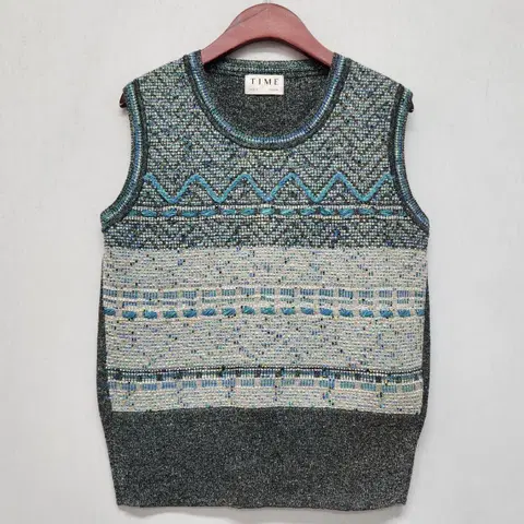 타임 21'SS 여성 글리터 라운드넥 패턴 니트 탑 프리(90)사이즈