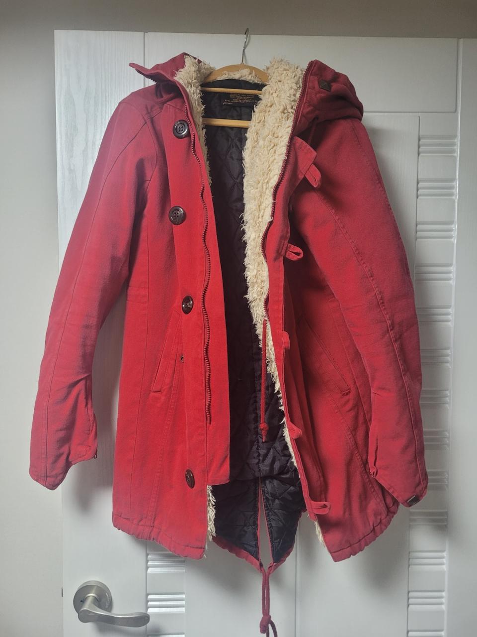 레드 양털 야상 남녀공용 겨울용, 급처팜