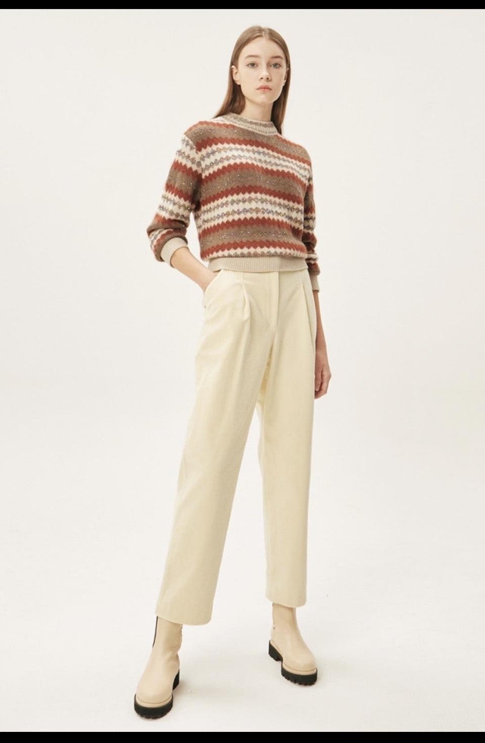 타임 22 시퀸 쉐브론 니트