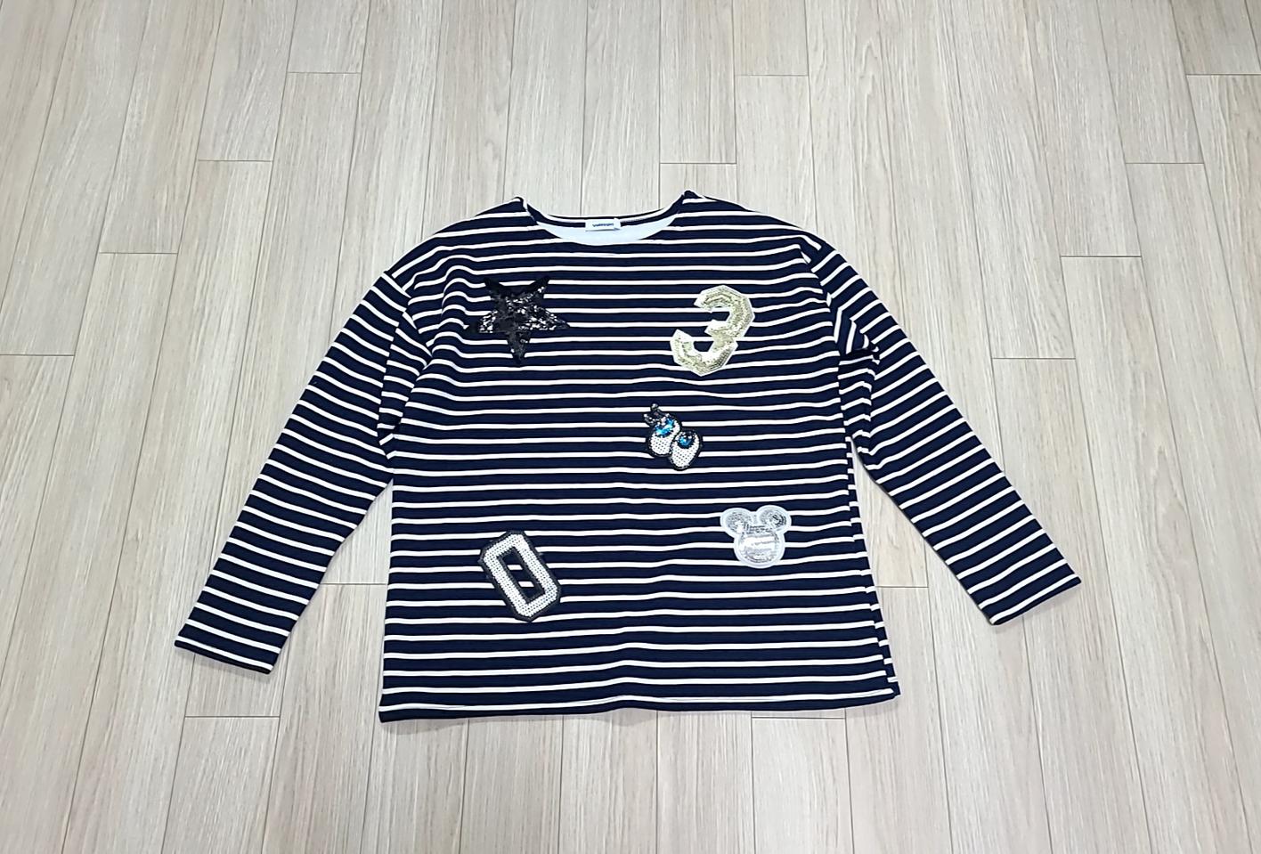 밍크퍼 티셔츠 S(55-66), 미사용, 남색