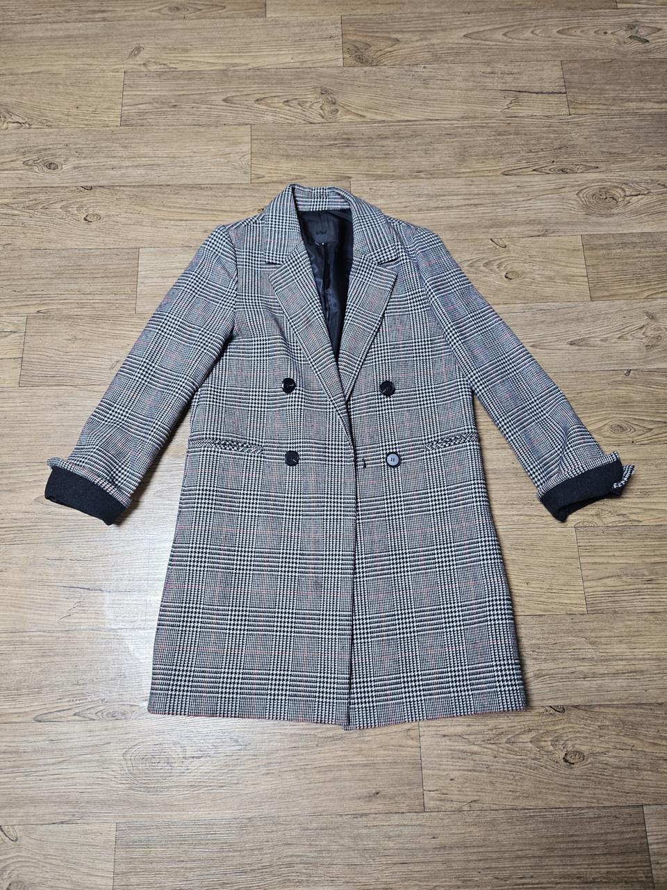 르샵 모직 체크 코트-자켓