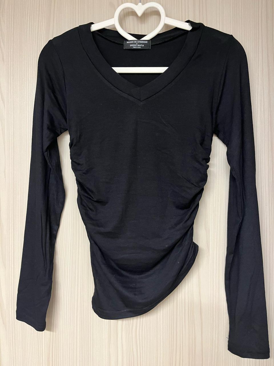 브이넥 찰랑 옆셔링 사선티(새상품)