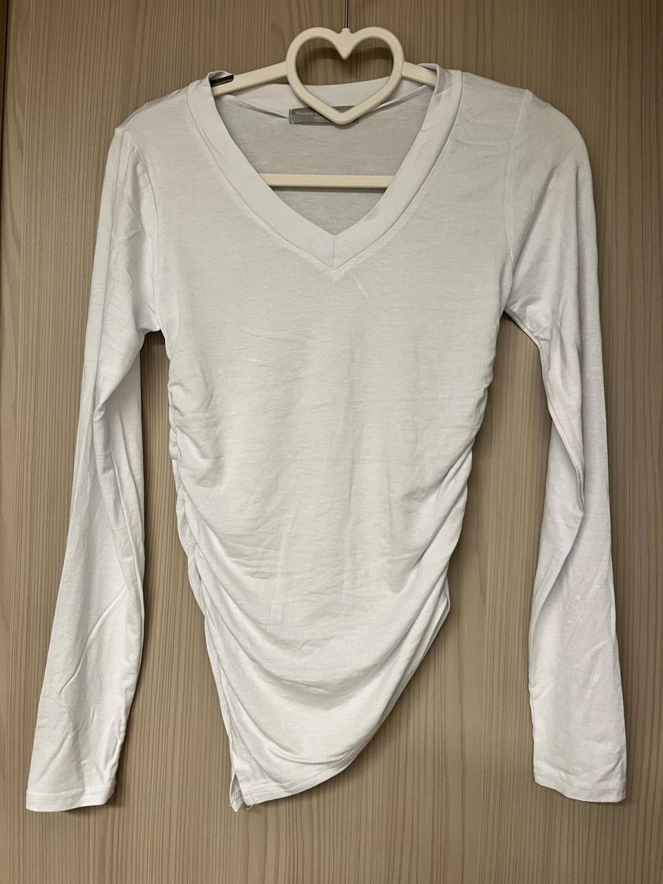 여성 브이넥 찰랑 옆셔링 사선티(새상품)