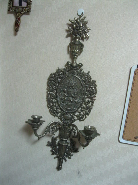 동재질 앤틱 벽걸이형 촛대 유럽제품