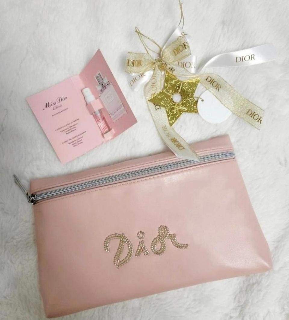 비즈로고 가죽 클러치겸용 파우치,미니 디 올백(박스있는새상품)