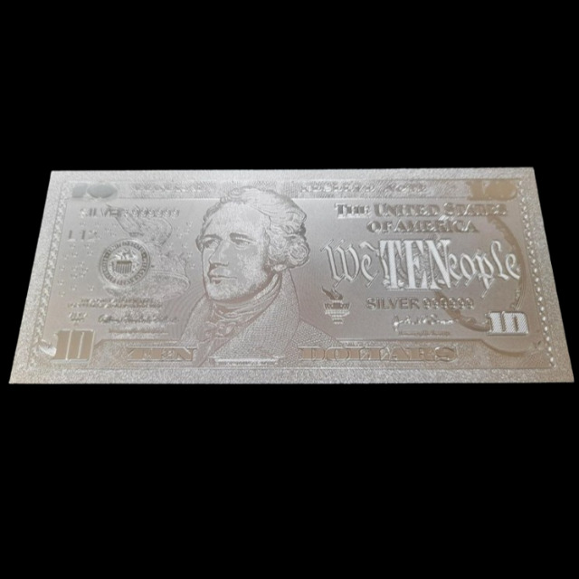 새 실버 10달러 지폐 환율 여행 기념일 외화 취미 인테리어 장식