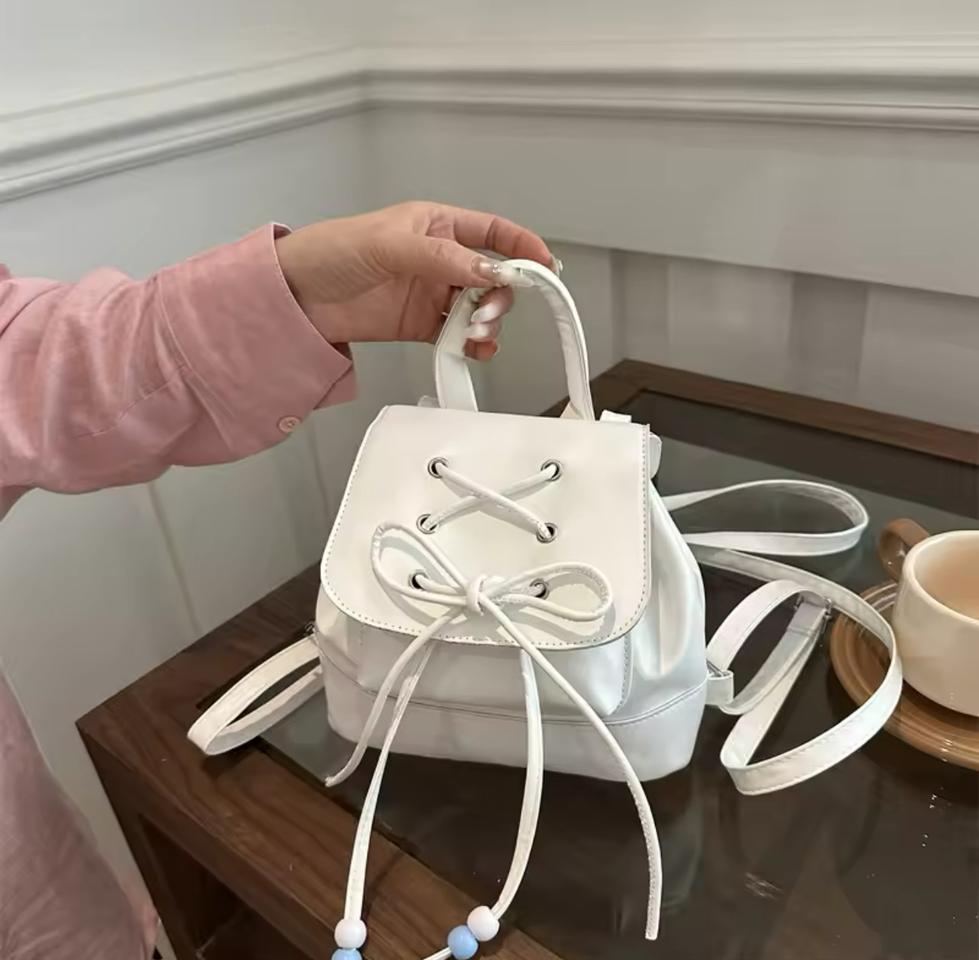 오로라 코르셋 리본 미니 백팩 가방